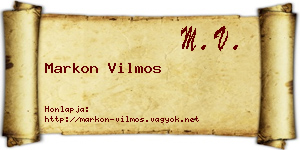 Markon Vilmos névjegykártya
